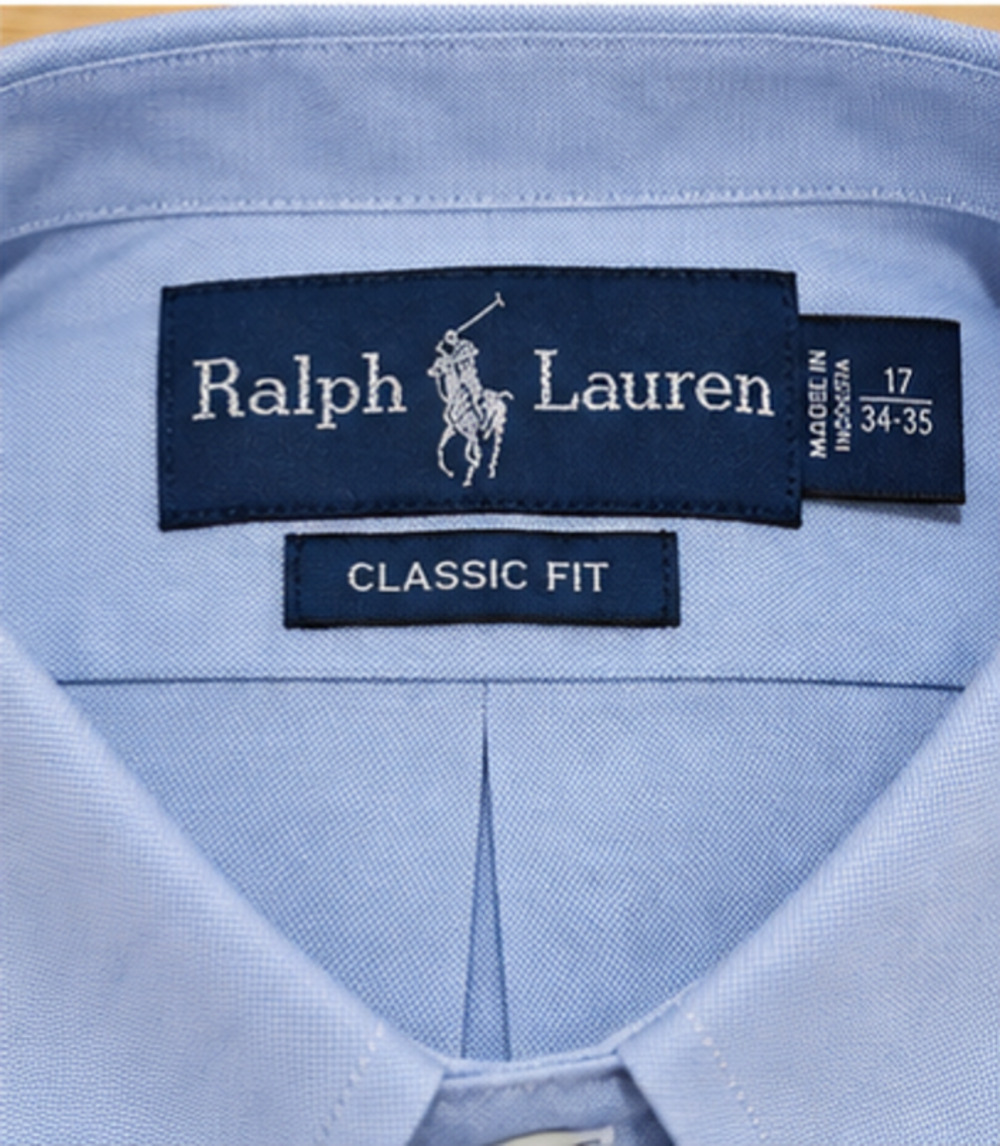 NWT Ralph Lauren Classic Fit Button Down Oxford Shirt Mens 17 34/35 Light Blue